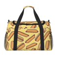thumbnail image 1 of Fotbe Hot Dogs Bolsa de Viaje con Estampado, Bolsa de Fin de Semana para Mujer con Compartimento para Zapatos, Bolsa de Gimnasio con Bolsillo Húmedo, 1 of 7