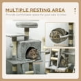 thumbnail image 3 of Large Light Grey Cat Tree Tower - 52" Multi-Level Indoor Cat Condo with Scratching Posts, House & Hammock for Living Room & Playtime, 3 of 7