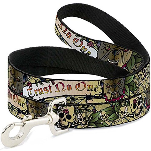 Buckle-Down 1.5" Wide "Trust No One Tan" Dog Leash