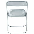 thumbnail image 4 of LeisureMod Folding Dining Chair in Acrylic with Chrome Steel Frame and Open-Back Design for Modern Home, Kitchen, Cafes Lawrence Collection Set of 2, 4 of 17