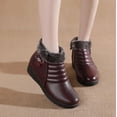 thumbnail image 2 of Women's High - Top Velvet - Upper Winter Boots with Round Toe - Warm, Comfortable, Flat - Heel Casual Boots with Side Zipper and Totem Element, 2 of 5