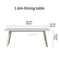 thumbnail image 1 of Mavisun Italian Dining Table Set 6 Chairs In Ivory Home Decore White Finish Sintered Stone Rock Plate Top Concise Kitchen Table My Lux Decor Round, 1 of 9
