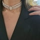 thumbnail image 2 of Gargantilla de perlas Wedding Suite de 4 filas, gargantilla de perlas de imitación bañada en rodio, elegante collar femenino con abalorios, gargantilla de múltiples capas, cadena redonda, 2 of 4