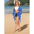 thumbnail image 2 of HAPPY BAY Women's Chiffon Summer Beach Loose Casual Beachwear Cover Top Dress Duster Kimono L-XL Cobalt, Aztec, 2 of 5