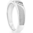 thumbnail image 2 of Pompeii Mens 1/10ct White Gold Diamond Ring Flat Classic Bushed Wedding Anniversary Band, 2 of 3