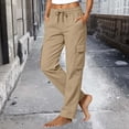 thumbnail image 2 of Women Quick Dry Cargo Pants Sevevn Elastic Drawstring Waist Straight Leg Outdoor Trousers With Multi Cargo Pockets, Rich Solid Color Selections For Hiking Travel Activities, 2 of 7