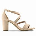 thumbnail image 4 of BURUDANI Women's Ankle Strap Dress Pump Low Chunky Heel Sandals NUDE/SUEDE Size 9.5, 4 of 8