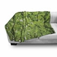 thumbnail image 3 of Leaves Soft Flannel Fleece Blanket, Close-up Tree Leaves from an Uprising Angle High Plants Summer Fresh Environment Habitat, Cozy Plush for Indoor and Outdoor Use, 50" x 70", Green, by Ambesonne, 3 of 6