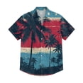 thumbnail image 5 of Youpwaven Men's USA 250th Anniversary Hawaiian Shirt, Patriotic American Flag & Palm Tree Graphic Short Sleeve Button Down, Summer Independence Day Tropical Top M-3XL, 5 of 6