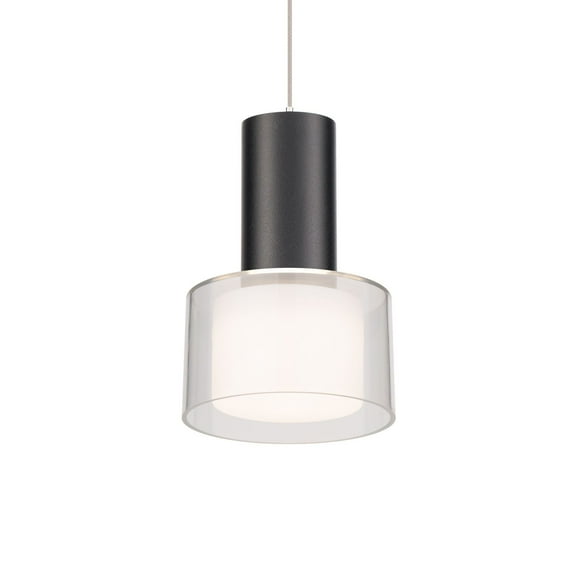 PD-250905-CS-BK WAC Limited Twist-N-Lite - 12W 1 LED Mini Pendant-5 Inch Tall and 7.5 Inch Wide-Black Finish