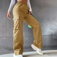 thumbnail image 5 of Plebaso Cargo Pants for Women Casual Solid Color Long Pants with Pockets Women's Loose Outdoor Fitness Pants, 5 of 7
