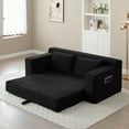 thumbnail image 6 of Memory Foam Cloud Loveseat Sofa - 2 in 1 Convertible Folding Couch Bed, No Assembly Compressed Corduroy Floor Lounge for Apartment Office Bedroom,Black, 6 of 13