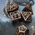 thumbnail image 2 of Cusdie Hollow Metal Dice, Flying Dragon D&D Dice, 7 Pcs DND Dice Set, Polyhedral Dice Set, for Role Playing Game MTG Pathfinder, 2 of 5