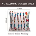 thumbnail image 2 of LALILO Throw Pillow Covers Teen Boy Cartoon People Avatar Bicycle Cushion Cover 18" x 18", 2 Pack, 2 of 6
