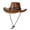 Coffee, variant on Jamicy Unisex Sunscreen Cowboy Hats Vintage Faux Leather Cowgirl Hat for Men And Women, Wide Brim Western Cowboy Style Hat with Decorative Belt