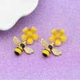 thumbnail image 4 of Girls Cute Bee & Flower Stud Earrings, 4 of 5