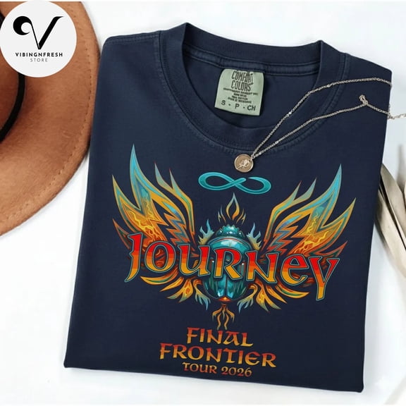 Journey Final Frontier Tour 2026 Shirt, Retro Rock Band T-Shirt, Vintage 80s Music Aesthetic, Classic Rock Fan Gift