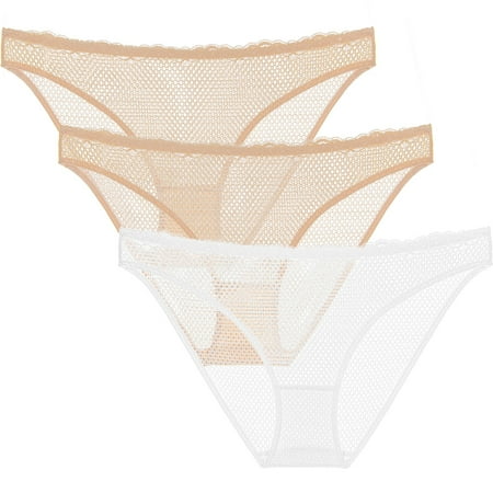 

Wingslove Women s 3 Pack Bikini Panties See Through Hipster Underwear