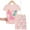 Pink Dinasuar, variant on Emy Dola High Elastic Thread Girls' Short Sleeved Pajamas Set Cartoon Summer 2pcs Shorts Sleepwear Set 2-9T