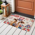 thumbnail image 4 of Independence Day Entryway Rug 2'x3'&nbsp; Non Slip Front Door Mats, Cow Patriotic Usa Flag Firework Floral Entrance Rugs Indoor Outdoor Carpet, Washable Floor Mats Small Area Rug for Bedroom Kitchen, 4 of 8
