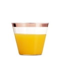 thumbnail image 6 of 100 Rose Gold Plastic Cups 9 Oz Clear Plastic Cups Old Fashioned Tumblers Rose Gold Rimmed Cups Fancy Disposable Wedding Cups Elegant Party Cups with Rose Gold Rim, 6 of 7