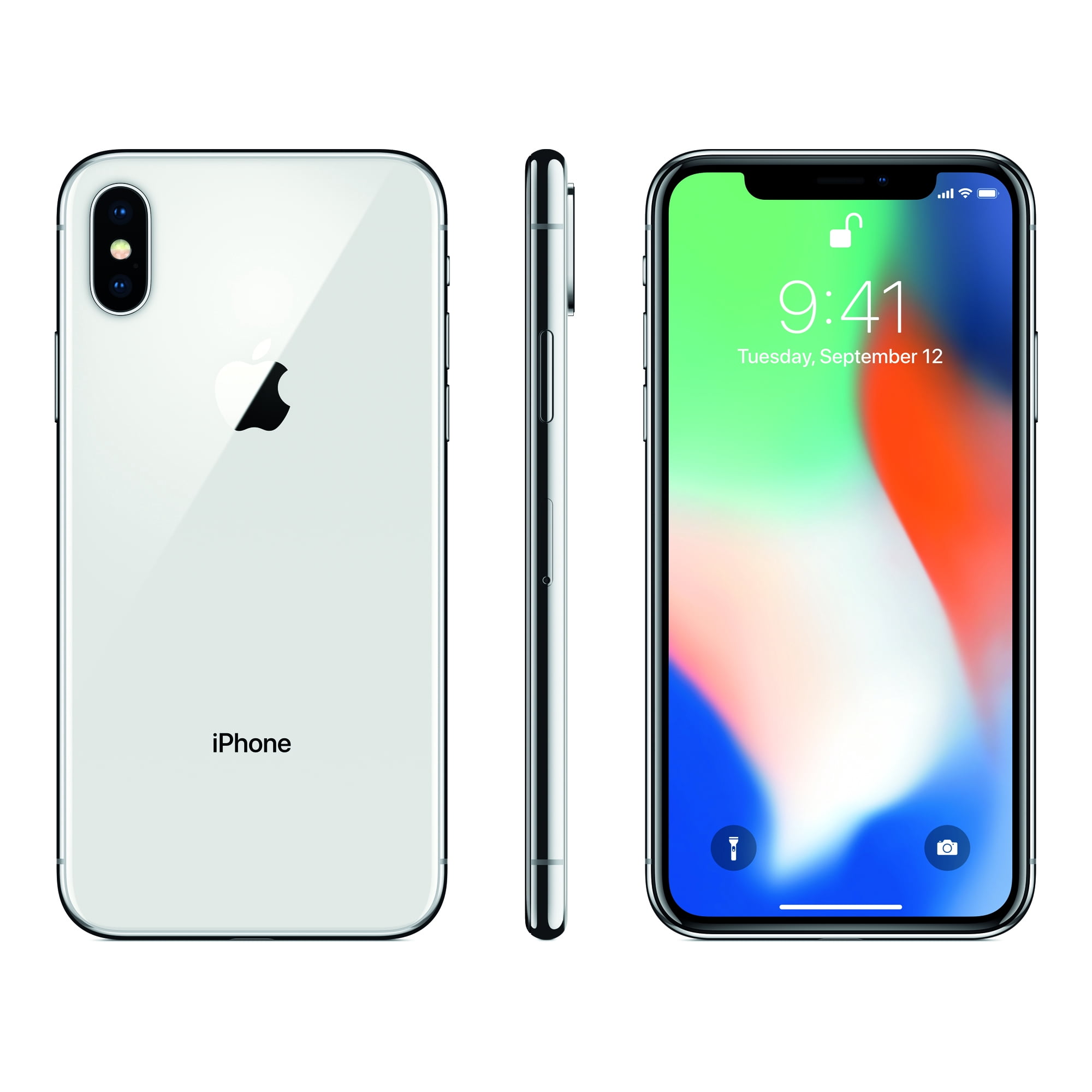 Restored Straight Talk Apple IPhone X 64GB Silver LTE MQA62LL A 