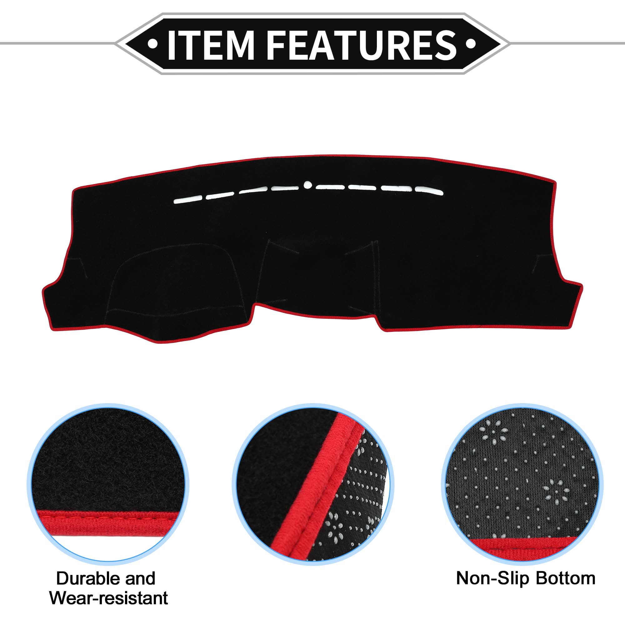 Unique Bargains Dash Cover for Hyundai Tucson 2005-2009 Non-Slip Polyester Mat Black