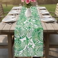 thumbnail image 4 of Green Coastal Table Runner 90 Inches, Summer Beach Nautical Starfish Shell Coral Bed Runner Dresser Scarves Tabletop for Indoor Outdoor Parties/Ceremony/Banquet, 13" x 90", 4 of 9