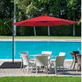thumbnail image 5 of Sonerlic 10ft Outdoor Patio Hanging Offset Umbrella with Steel Frame for Yard,Poolside and Deck,Red, 5 of 7