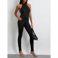 thumbnail image 5 of Women Jumpsuit, Sleeveless Halterneck Backless Solid Slim Long Romper Party Clubwear, 5 of 10