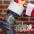 thumbnail image 6 of WMGHA Christmas Stocking with White Plush Velvet Black Fabric Letter Design Christmas Ornament Cute Hanging Decoration for Xmas Tree Festive Bag for Holiday Gift, 6 of 9