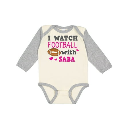 

Inktastic I Watch Football with My Saba Gift Baby Girl Long Sleeve Bodysuit
