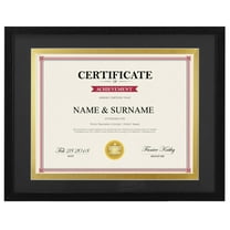 8.5x11 Black Document Certificate Frame, Single