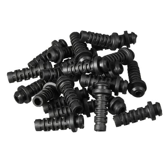 25pcs 4mm Inner Dia Strain Relief Cord Boot Protector Power Tool Hose Black