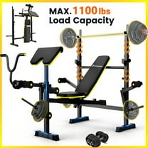 Weight Bench Set,Blacksmith Foldable 1100lbs 6-In-1 Workout Bench Press with Squat Rack Leg Developer Preacher Curl Butterfly Arms,Gym Exercise Equipment Bench for Full Body Home Gym