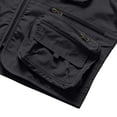 thumbnail image 6 of GrmtClth Men's Utility Fishing Vest Hunting Multi Pockets Sleeveless Jacket Casual Breathable Outdoor Waistcoats Quick Dry Clothing Black L, 6 of 8