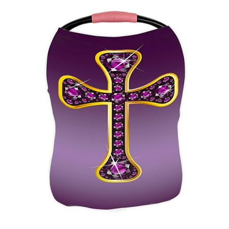 ECZJNT Cross garnet semi precious stones gold channel Nursing Cover Baby Breastfeeding Infant Feeding Cover Baby Car Seat Cover