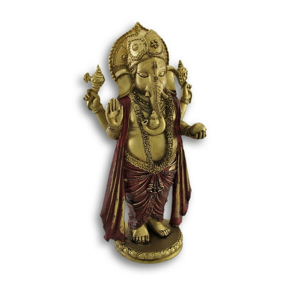 Zeckos Golden Ganesha Standing Hindu God Statue