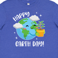 thumbnail image 4 of Inktastic Happy Earth Day Cute Smiling Planet Earth with Tree Youth T-Shirt, 4 of 5