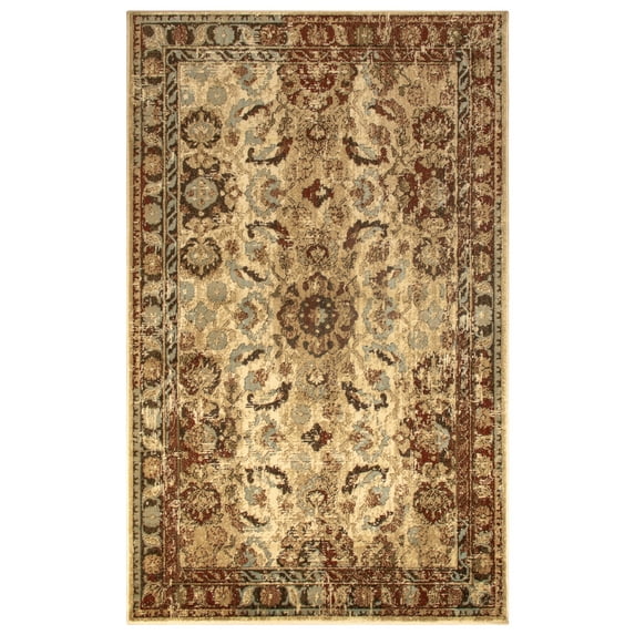 Micaela Distressed Medallion Cream Area Rug