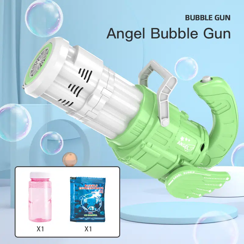 Bubble Gun Funny Little Angela- Bubble Machine Bubble Maker Bubble Blower  Outdoor Colorful Bubble Toys For Boys And Girls (Blue-Gun) 