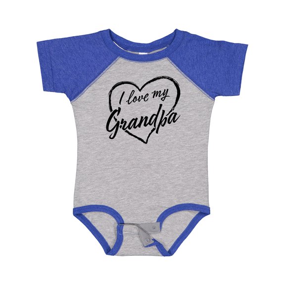Inktastic I Love My Grandpa in Black Chalk Heart Boys or Girls Baby Bodysuit