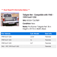 thumbnail image 2 of Tailgate Net - Compatible with 1960 - 1999 Ford F-250 1961 1962 1963 1964 1965 1966 1967 1968 1969 1970 1971 1972 1973 1974 1975 1976 1977 1978 1979 1980 1981 1982 1983 1984 1985 1986 1987 1988, 2 of 2