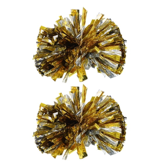 PENIKOKO Shiny Golden Cheerleading Poms for Sports Events Lightweight Portable