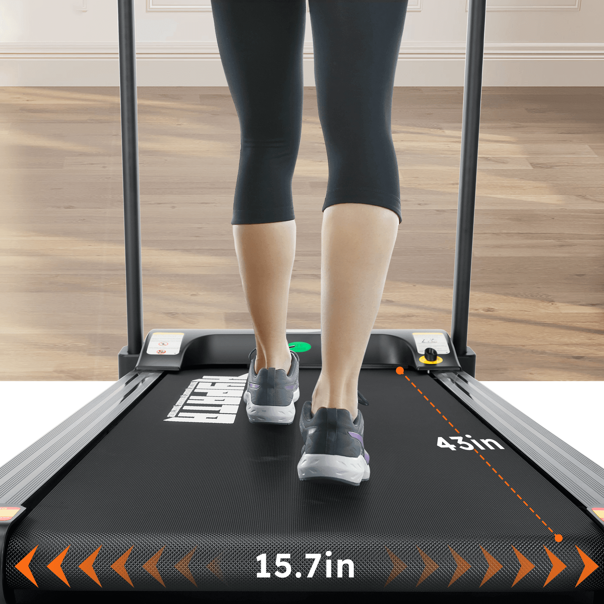 SKOK Compact 2.5HP Folding Incline Treadmill with 12 Preset Programs, 300lb Capacity Electric Walking Treadmill Machine for Home