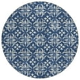 thumbnail image 2 of Addison Rugs Chantille Indoor/Outdoor Transitional Floral Navy Washable Round Rug, 8' x 8', 2 of 6