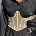 thumbnail image 4 of Babysbule Womens Clearance Shapewear Women's Court Mesh Corset Chain Body Shaping Clothes Belted Girdle Shapewear, 4 of 6