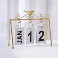 thumbnail image 4 of LCXmlly Flip Calendar Nordic Style Bird Decor Calendar: Metal Stand Perpetual Calendar, 4 of 5