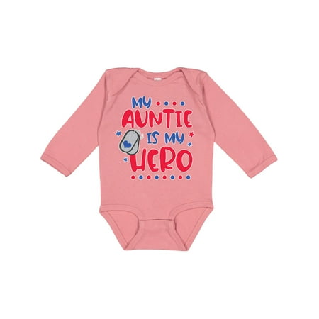 

Inktastic Memorial Day My Auntie is My Hero Gift Baby Boy or Baby Girl Long Sleeve Bodysuit