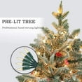 thumbnail image 6 of Jostyle Pre-Lit 7.5ft Artificial Christmas Tree, Feel Real Snow Flocked PE Tree 750 Clear Lights, Red Berries, 6 of 8
